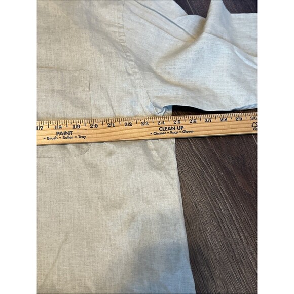 Preswick & Moore Button Up Dress Shirt Mens Sz XL Khaki Linen Blend Corp Church - Picture 7 of 9